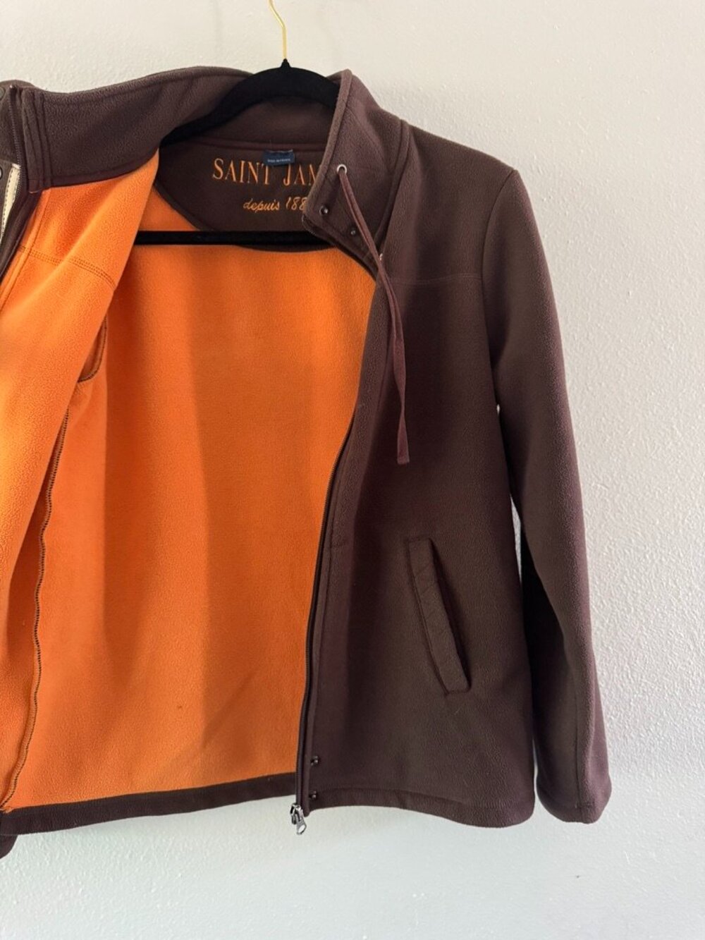 Saint James - Brown and Orange - Zip Up - Fleece Coat